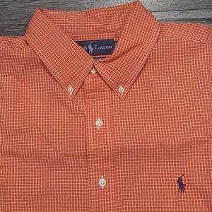 Ralph Lauren shirt size 17men orange button down